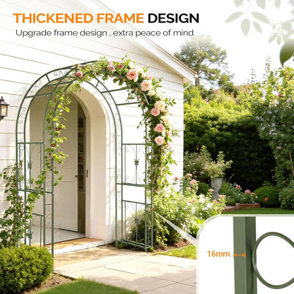 Garden Arbor, Arch Archway for Wedding Ceremony Party, Steel Garden Trellis for Plant Climbing, Christmas Garden Decorations Pergola for Garden, Backyard, Lawn (Black, 7.9FT)