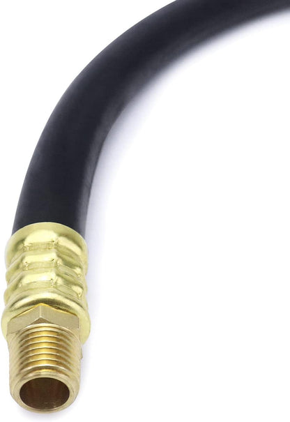 Air Compressor Hose, 3/8" X 15" Air Hose, 300 PSI Max Working Pressure, 1/4" Male NPT To 1/4" Male NPT Connections, 2 Pack