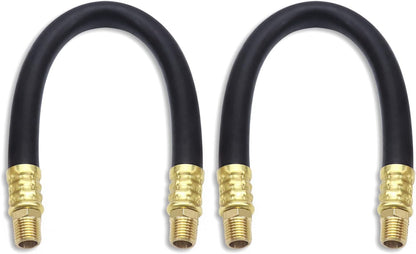 Air Compressor Hose, 3/8" X 15" Air Hose, 300 PSI Max Working Pressure, 1/4" Male NPT To 1/4" Male NPT Connections, 2 Pack