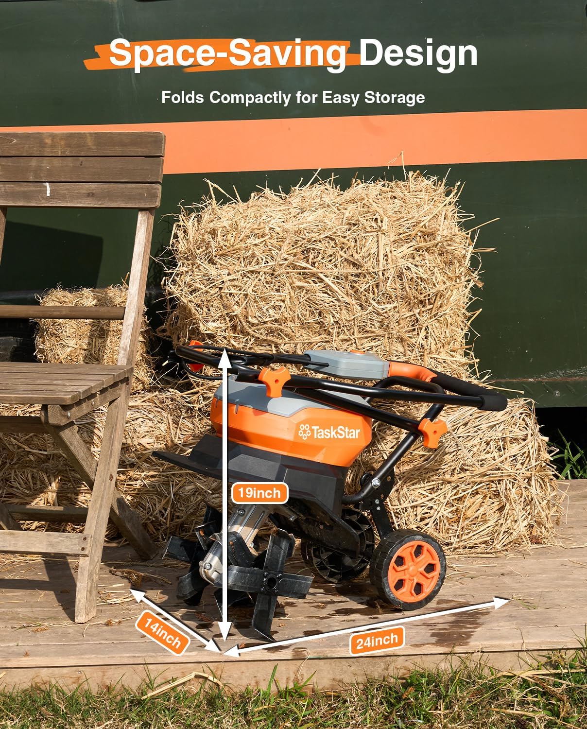 Cordless Tiller Cultivator for Gardening, Battery Powered Garden Rototiller