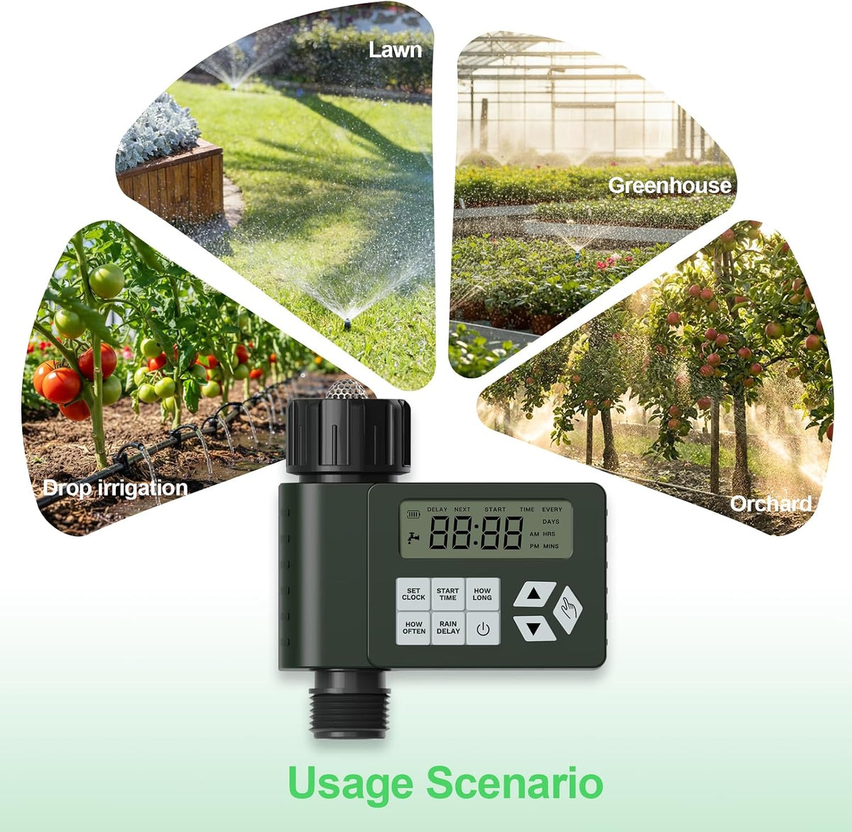 Hose Faucet Water Timer for Outdoor Garden, Ortis Programmable Sprinkler Timer with Rain Delay/Manual/Automatic Mode, IP67 Leak-Proof Design for Lawn Yard, 1 Outlet