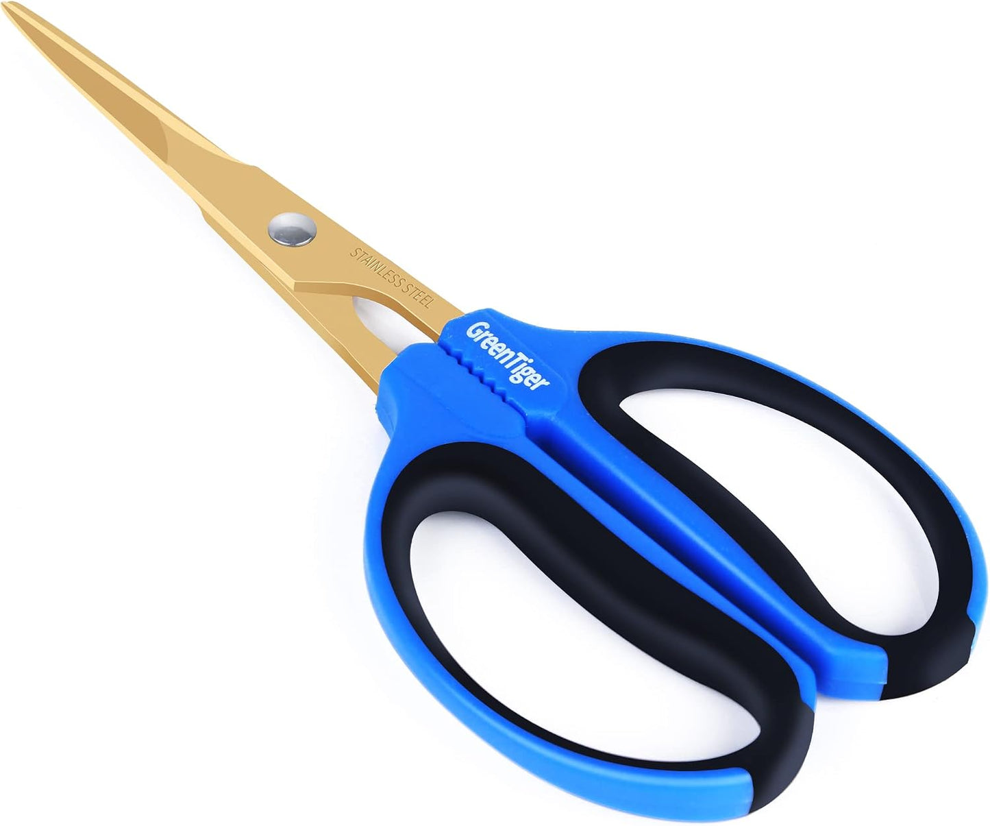 Garden Scissors, 65mm Extra-Long Blade, Golden Titanium Coating Pruning Shears, Sharp Precision-ground Stainless Steel Bonsai Shears, Suit for Garden and Home