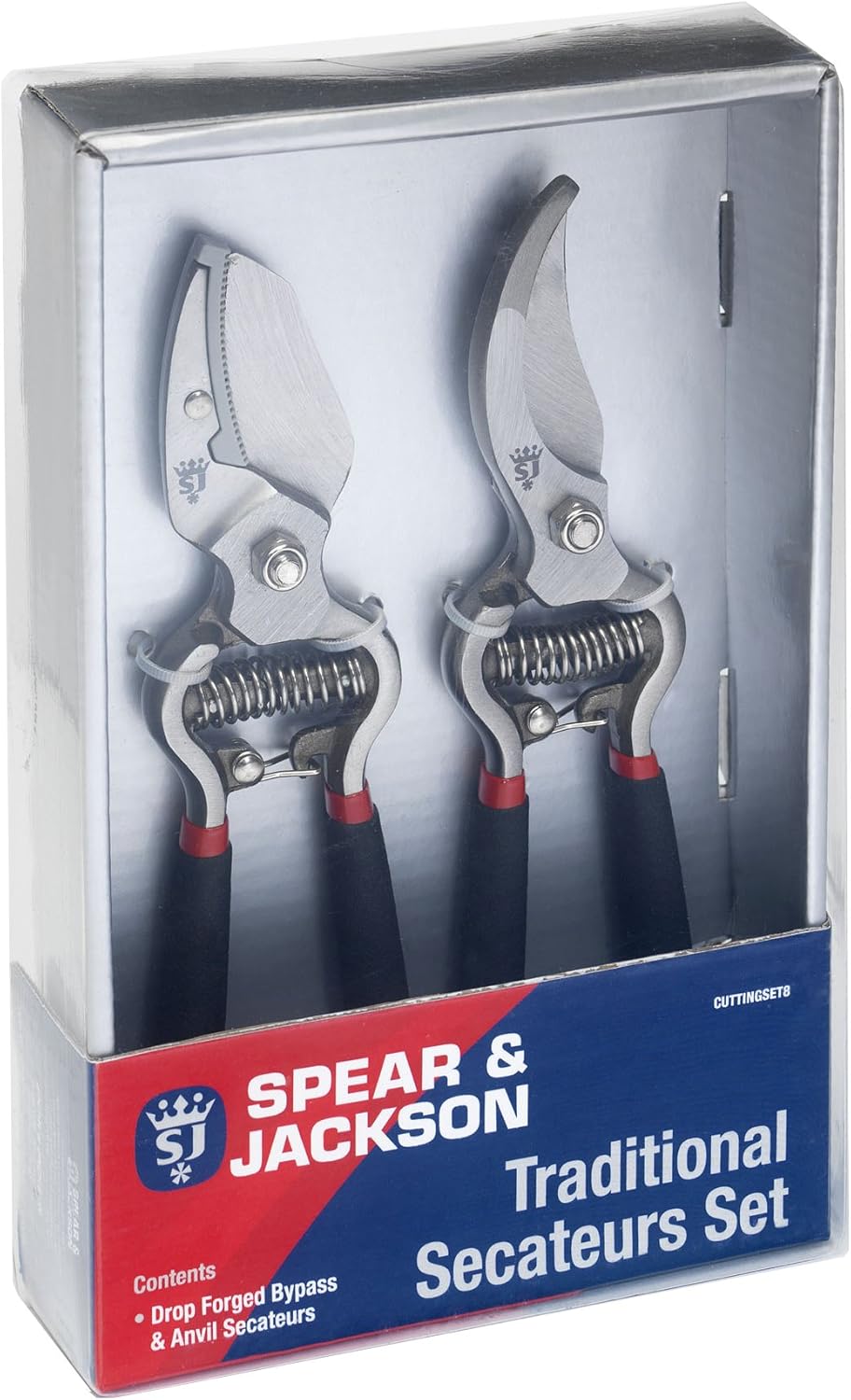 Drop Forged Bypass & Anvil Pruners Set, 2 Piece Professional Garden Pruning Tools, Durable Steel Blades, Comfortable Ergonomic Handles