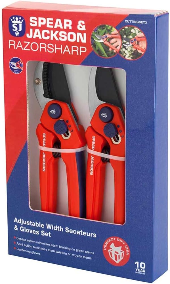 Drop Forged Bypass & Anvil Pruners Set, 2 Piece Professional Garden Pruning Tools, Durable Steel Blades, Comfortable Ergonomic Handles