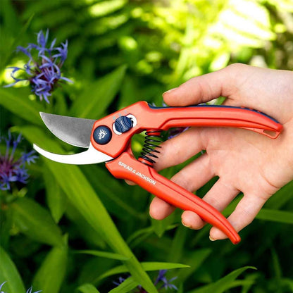 Drop Forged Bypass & Anvil Pruners Set, 2 Piece Professional Garden Pruning Tools, Durable Steel Blades, Comfortable Ergonomic Handles