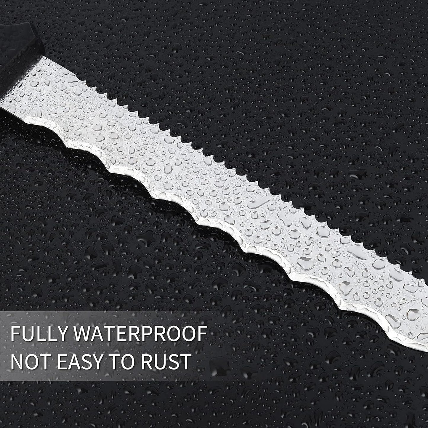Linsen-Outdoor Stainless Steel Garden Knife with 7.8" Blade, Double Side Utility Sod Cutter Lawn Repair Garden Knife with Nylon Sheath