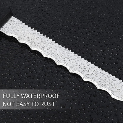 Linsen-Outdoor Stainless Steel Garden Knife with 7.8" Blade, Double Side Utility Sod Cutter Lawn Repair Garden Knife with Nylon Sheath