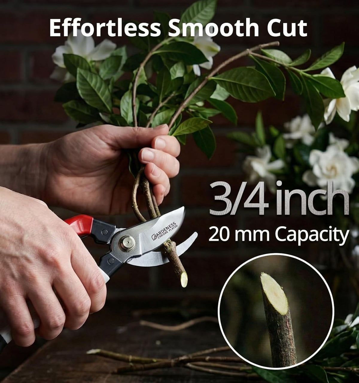 Titanium Pruning Shears, Lightweight SK5 Bypass Garden Secateurs – Easy-Grip Hand Pruners for Women, Roses, Bonsai, Trimming & Everyday Gardening, Floral & Yard Work, Arthritis Friendly