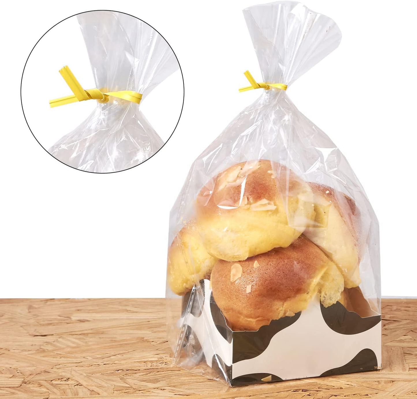 500 Pcs 5" Kraft Paper Twist Ties Reusable Bread Ties, for Party Cello Candy Bread Coffee Bags Cake Pops
