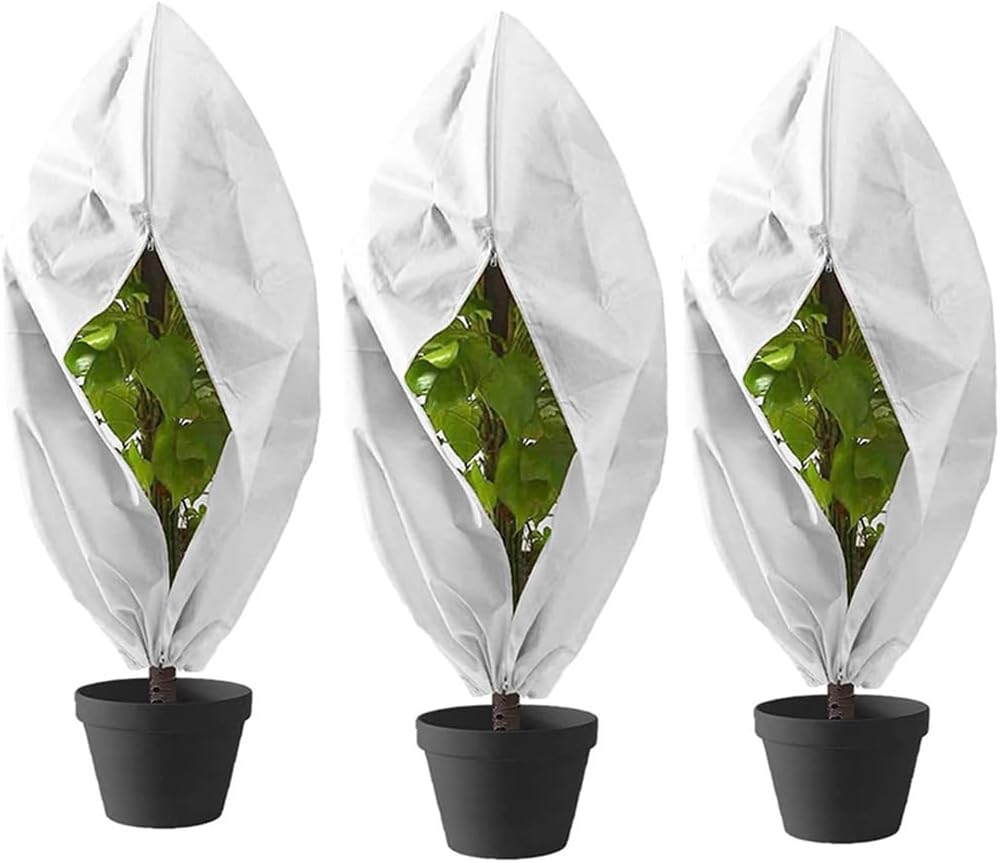 Plant Covers Winter Freeze Protection 1 Pack 78.74'' X 94.49'' Reusable Frost Blanket Tree Wrap Cloth with Drawstring and Zipper for Outdoor Cold Weather - Green