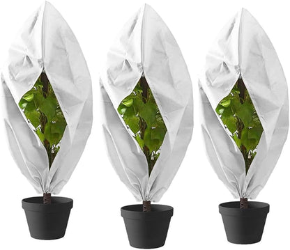 Plant Covers Winter Freeze Protection 1 Pack 78.74'' X 94.49'' Reusable Frost Blanket Tree Wrap Cloth with Drawstring and Zipper for Outdoor Cold Weather - Green