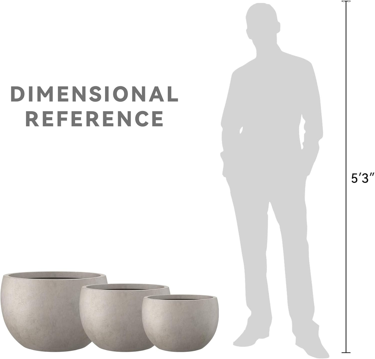 Large Round Bowl Vintage BRN Concrete Planter 19.9" Dia, Outdoor