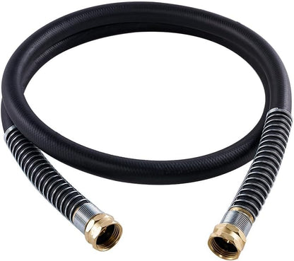 Guitrees Leader Garden Hose 10ft x 5/8", Heavy Duty Short Water Hose, Female to Female Fittings, Five Layered Braiding for Durability, 1000PSI Burst, 300PSI Working (Black) - Colors A