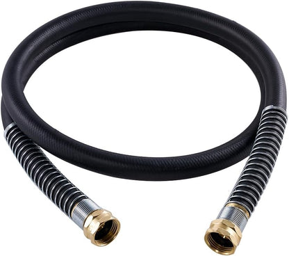 Guitrees Leader Garden Hose 10ft x 5/8", Heavy Duty Short Water Hose, Female to Female Fittings, Five Layered Braiding for Durability, 1000PSI Burst, 300PSI Working (Black) - Colors B