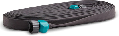 25' Black Flat Weeper Soaker Hose for Garden Beds, Drip Irrigation Outdoor Hose, Flexible Garden Hose for Vegetable Gardens, Flower Beds, Lawns, and Orchards