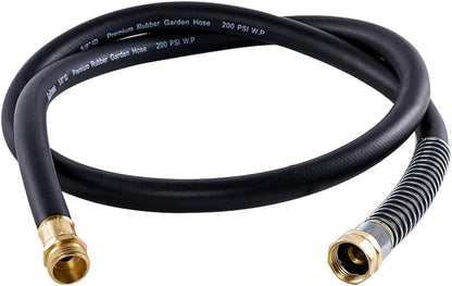 Guitrees Leader Garden Hose 10ft x 5/8", Heavy Duty Short Water Hose, Female to Female Fittings, Five Layered Braiding for Durability, 1000PSI Burst, 300PSI Working (Black) - Colors A