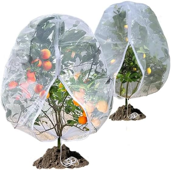 Fruit Tree Netting, Plant Protection Cover for Garden Trees and Shrubs (2pcs 3.9 * 5.2FT)