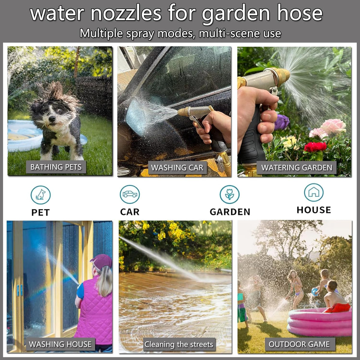 Garden Hose Nozzle, Heavy Duty Hose Nozzle