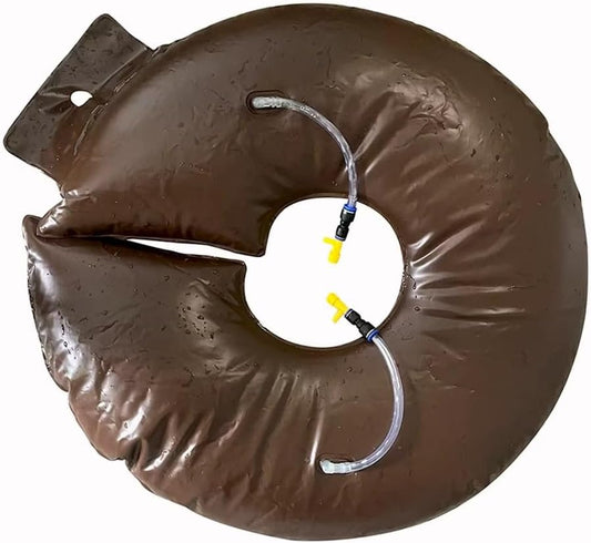 10 Gallon Brown Tree Watering Bag Ring - Adjustable Slow Release, Portable PVC Design, Lasts Up to 35 Days