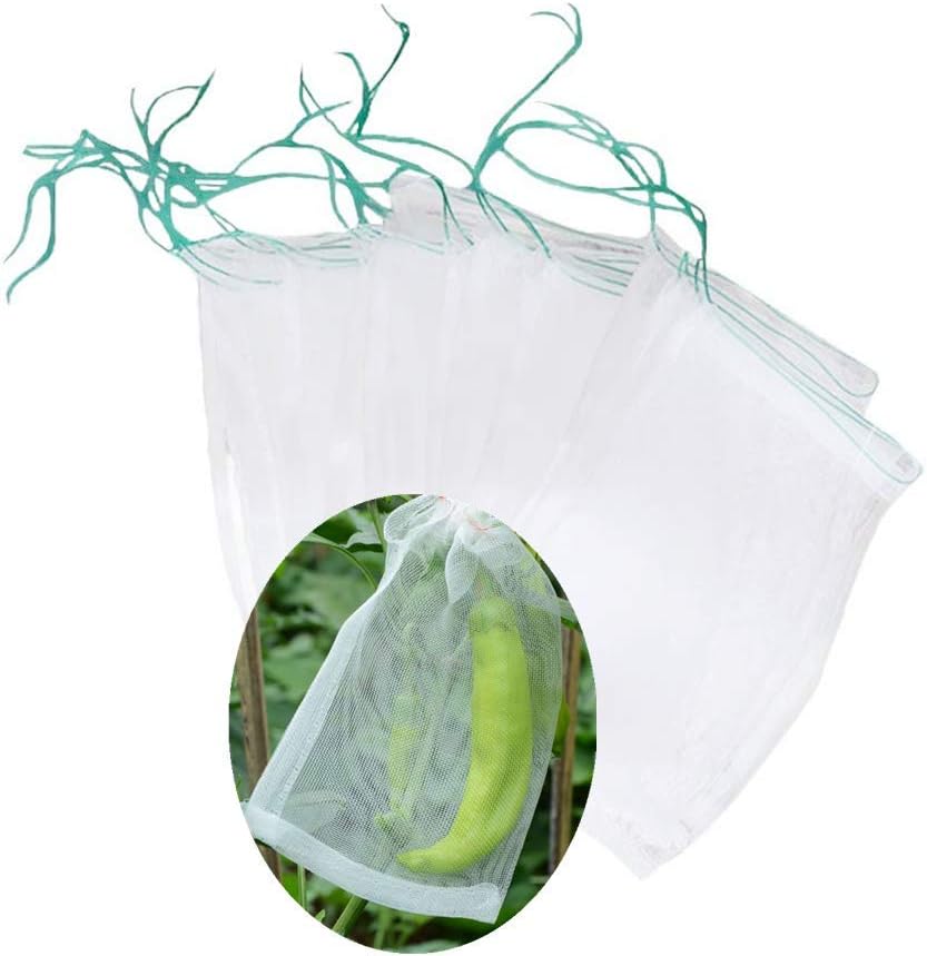 Belit 10Pcs 23.6"x15.7" Garden Netting pest Barrier Tomatoes Protection Bags Large Size Nylon Mesh Reusable Fruit Bags for Protecting Fruits Vegetables