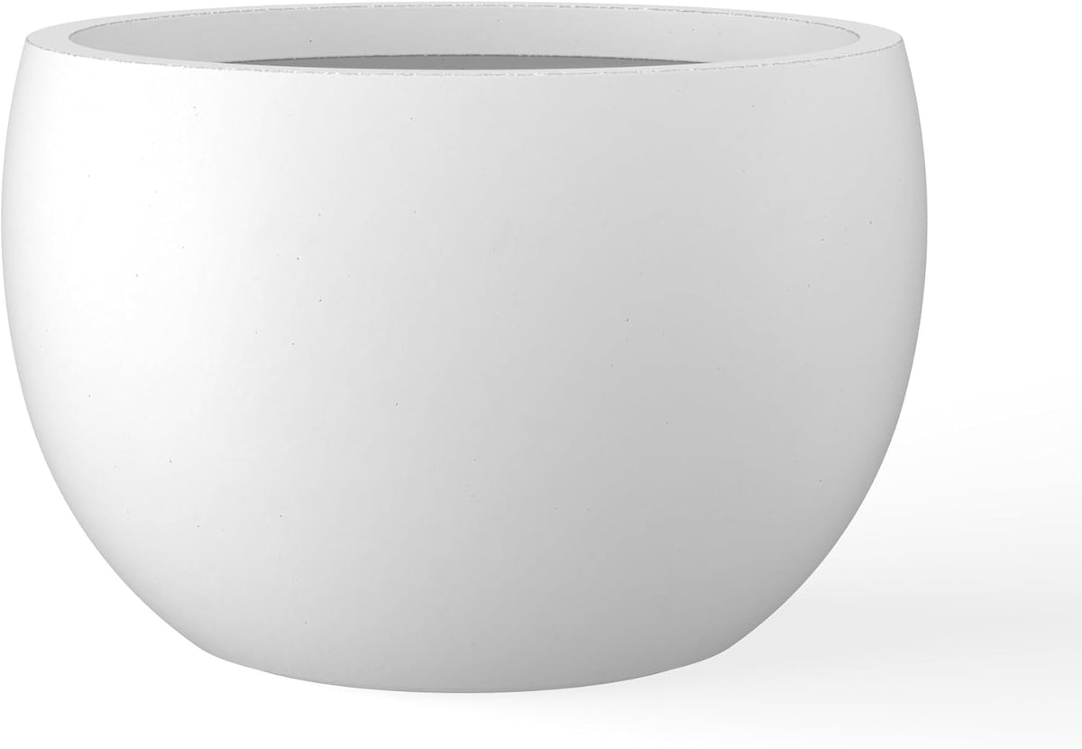 Large Round Bowl Vintage BRN Concrete Planter 19.9" Dia, Outdoor