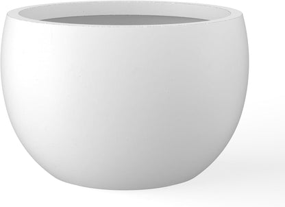 Large Round Bowl Vintage BRN Concrete Planter 19.9" Dia, Outdoor