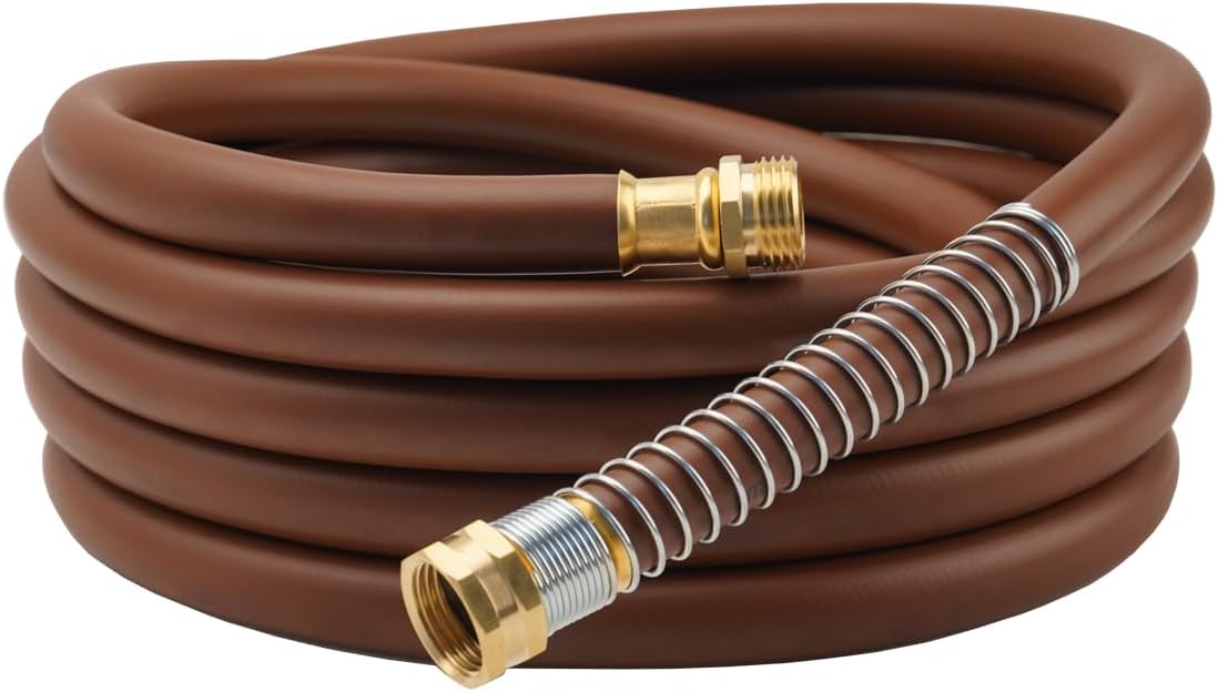 Guitrees Leader Garden Hose 10ft x 5/8", Heavy Duty Short Water Hose, Female to Female Fittings, Five Layered Braiding for Durability, 1000PSI Burst, 300PSI Working (Black) - Colors B