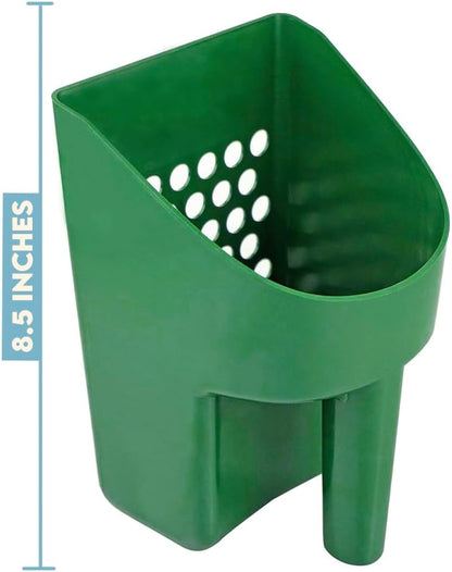 SE 3 Quart Sand Scoop Sifter with 0.5" Holes - Use for Gold and Metal Prospecting, Green