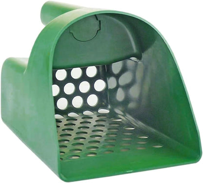 SE 3 Quart Sand Scoop Sifter with 0.5" Holes - Use for Gold and Metal Prospecting, Green