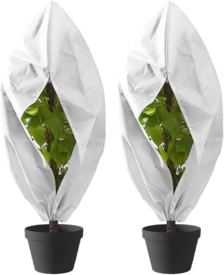 Plant Covers Winter Freeze Protection 1 Pack 78.74'' X 94.49'' Reusable Frost Blanket Tree Wrap Cloth with Drawstring and Zipper for Outdoor Cold Weather - Green