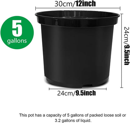 5 Gallon Nursery Pots (10-Pack) + 50ft Garden Hose with Spray Nozzle + 3-in-1 Soil Tester for Moisture/Light/pH | All-in-One Gardening Kit for Indoor/Outdoor Plants, Gardening Gifts for Women