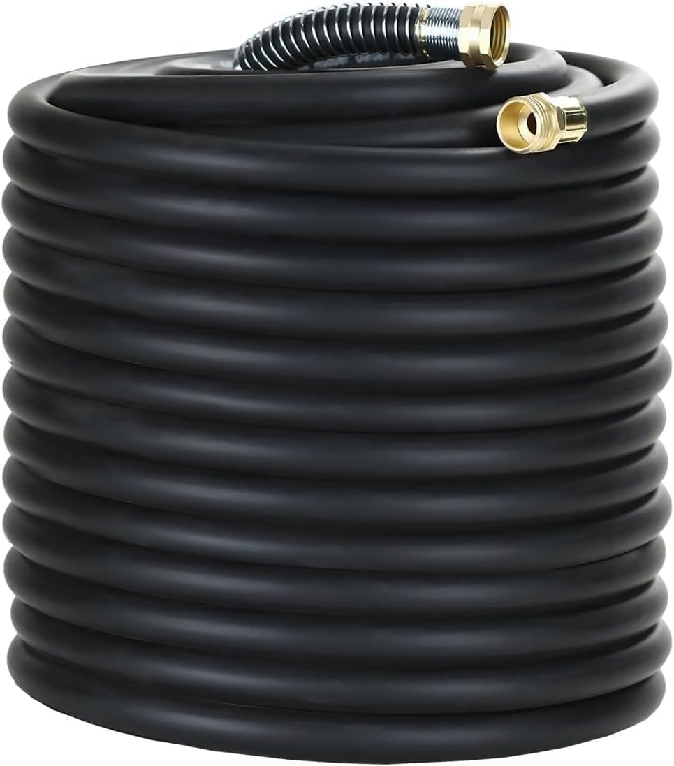 Guitrees Leader Garden Hose 10ft x 5/8", Heavy Duty Short Water Hose, Female to Female Fittings, Five Layered Braiding for Durability, 1000PSI Burst, 300PSI Working (Black) - Colors A