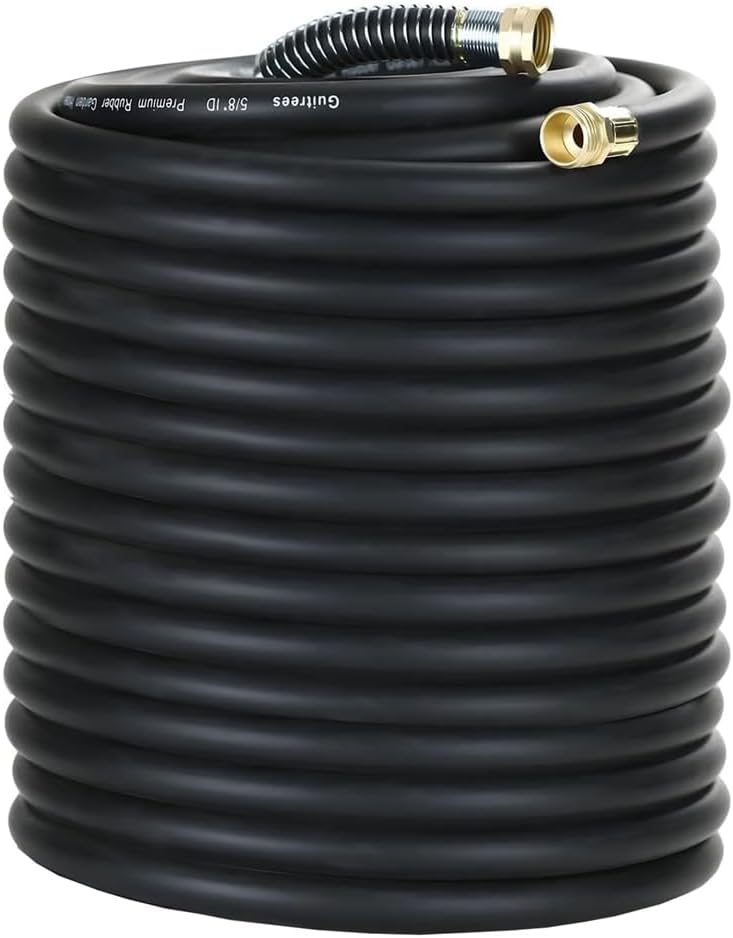 Guitrees Leader Garden Hose 10ft x 5/8", Heavy Duty Short Water Hose, Female to Female Fittings, Five Layered Braiding for Durability, 1000PSI Burst, 300PSI Working (Black) - Colors A