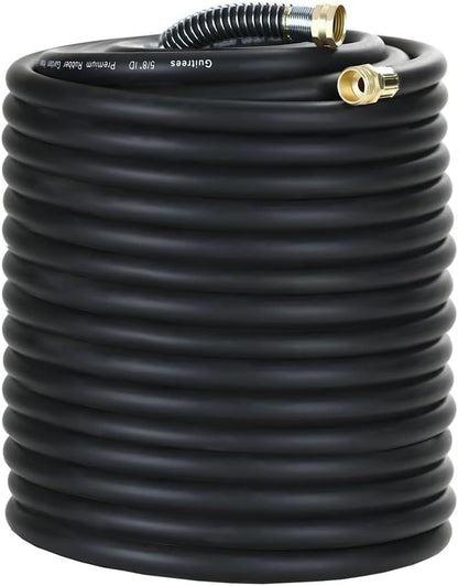 Guitrees Leader Garden Hose 10ft x 5/8", Heavy Duty Short Water Hose, Female to Female Fittings, Five Layered Braiding for Durability, 1000PSI Burst, 300PSI Working (Black) - Colors A