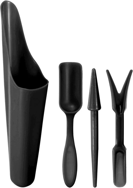 M METERXITY 1-Set Garden Shovel Hand Tools Transplanting Succulent Cultivation Digging Scoops Kits, Plastic Mini Garden Tool Set for Bonsai Potting/Flower Planting [Pink]