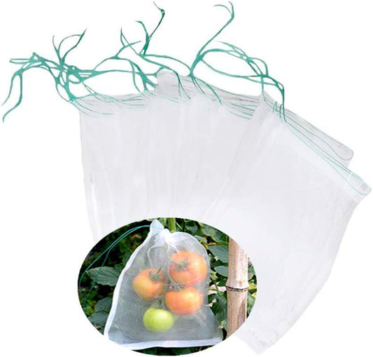 Belit 10Pcs 23.6"x15.7" Garden Netting pest Barrier Tomatoes Protection Bags Large Size Nylon Mesh Reusable Fruit Bags for Protecting Fruits Vegetables