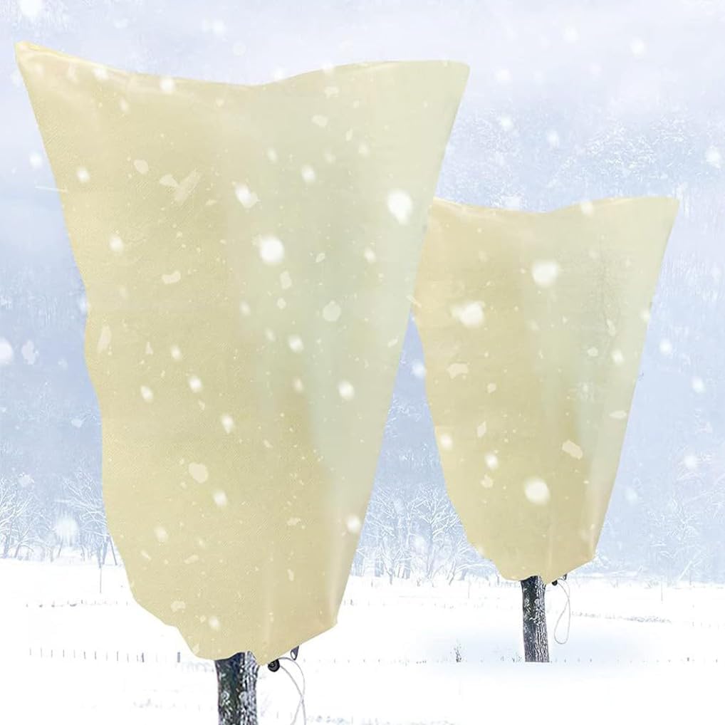 Plant Covers Winter Freeze Protection 1 Pack 78.74'' X 94.49'' Reusable Frost Blanket Tree Wrap Cloth with Drawstring and Zipper for Outdoor Cold Weather - Green