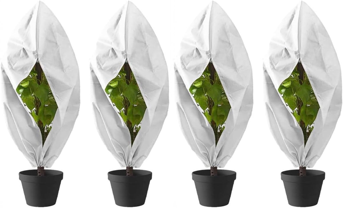 Plant Covers Winter Freeze Protection 1 Pack 78.74'' X 94.49'' Reusable Frost Blanket Tree Wrap Cloth with Drawstring and Zipper for Outdoor Cold Weather - Green