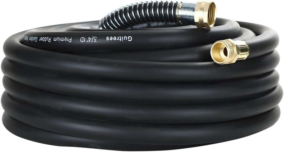 Guitrees Leader Garden Hose 10ft x 5/8", Heavy Duty Short Water Hose, Female to Female Fittings, Five Layered Braiding for Durability, 1000PSI Burst, 300PSI Working (Black) - Colors B