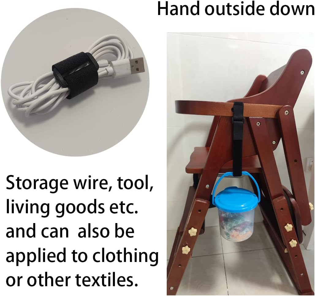 40ft Hook and Loop Straps with 60 Buckles, Adjustable Reusable Cable Straps, Arbitrarily Cut Fixing Nylon Cinch Strap