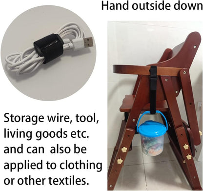 40ft Hook and Loop Straps with 60 Buckles, Adjustable Reusable Cable Straps, Arbitrarily Cut Fixing Nylon Cinch Strap