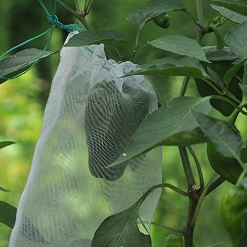 Belit 10Pcs 23.6"x15.7" Garden Netting pest Barrier Tomatoes Protection Bags Large Size Nylon Mesh Reusable Fruit Bags for Protecting Fruits Vegetables