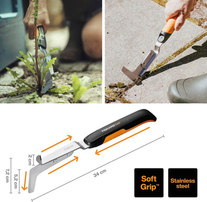 Xact Dutch Hoe 125 mm, Length: 170.2 cm, Width: 12.4 cm, Black/Orange, Stainless Steel/Plastic/Aluminium, 1027041