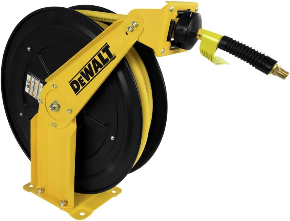 DeWalt DXCM024-0343 Double Arm Hose Reel with 3/8” x 50’ Premium Rubber Hose