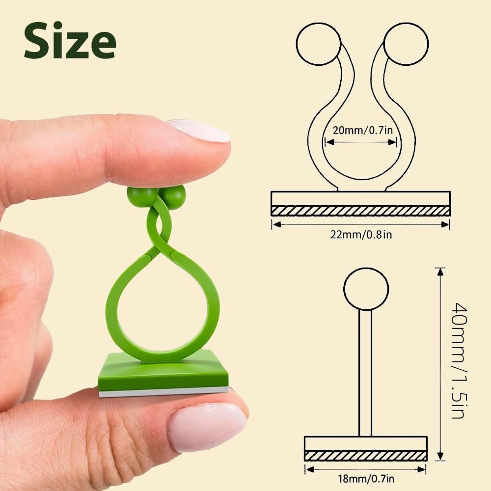 2026 New Self-Adhesive Vine Support Binding Clip Invisible Plant Fixation Hooks for Gardening,Plant Wall Clips for Climbing Plants, Wire Cable Storage Management (White, 100pcs)