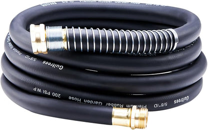 Guitrees Leader Garden Hose 10ft x 5/8", Heavy Duty Short Water Hose, Female to Female Fittings, Five Layered Braiding for Durability, 1000PSI Burst, 300PSI Working (Black) - Colors A