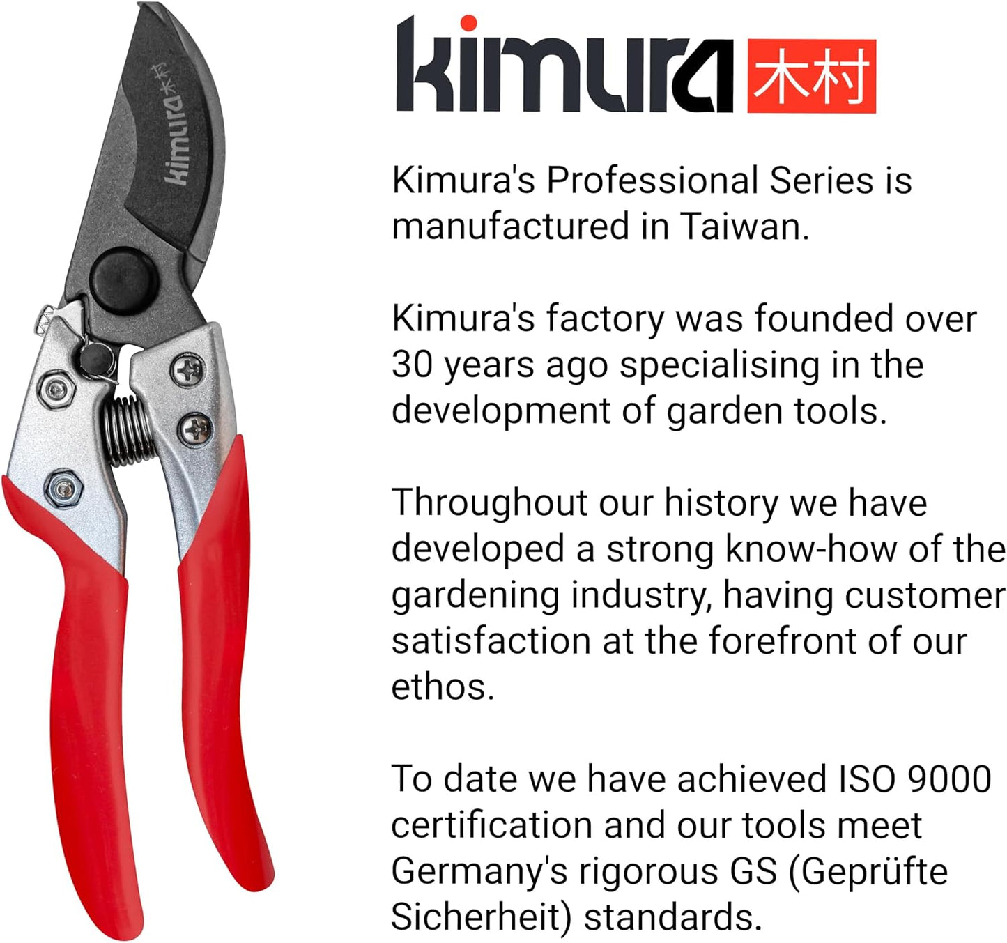 ® 8" Pro Bypass Pruning Shears, Heavy Duty Japanese SK5 Steel Blades, 1 inch Cut Capacity, Non-Slip PVC Coated Handles, Lightweight & Ergonomic, Japanese Pruners, Professional Garden Clippers
