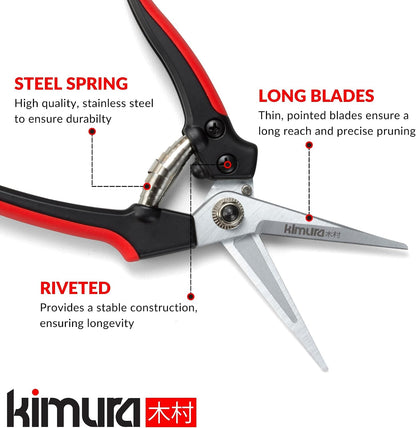 ® 8" Pro Bypass Pruning Shears, Heavy Duty Japanese SK5 Steel Blades, 1 inch Cut Capacity, Non-Slip PVC Coated Handles, Lightweight & Ergonomic, Japanese Pruners, Professional Garden Clippers