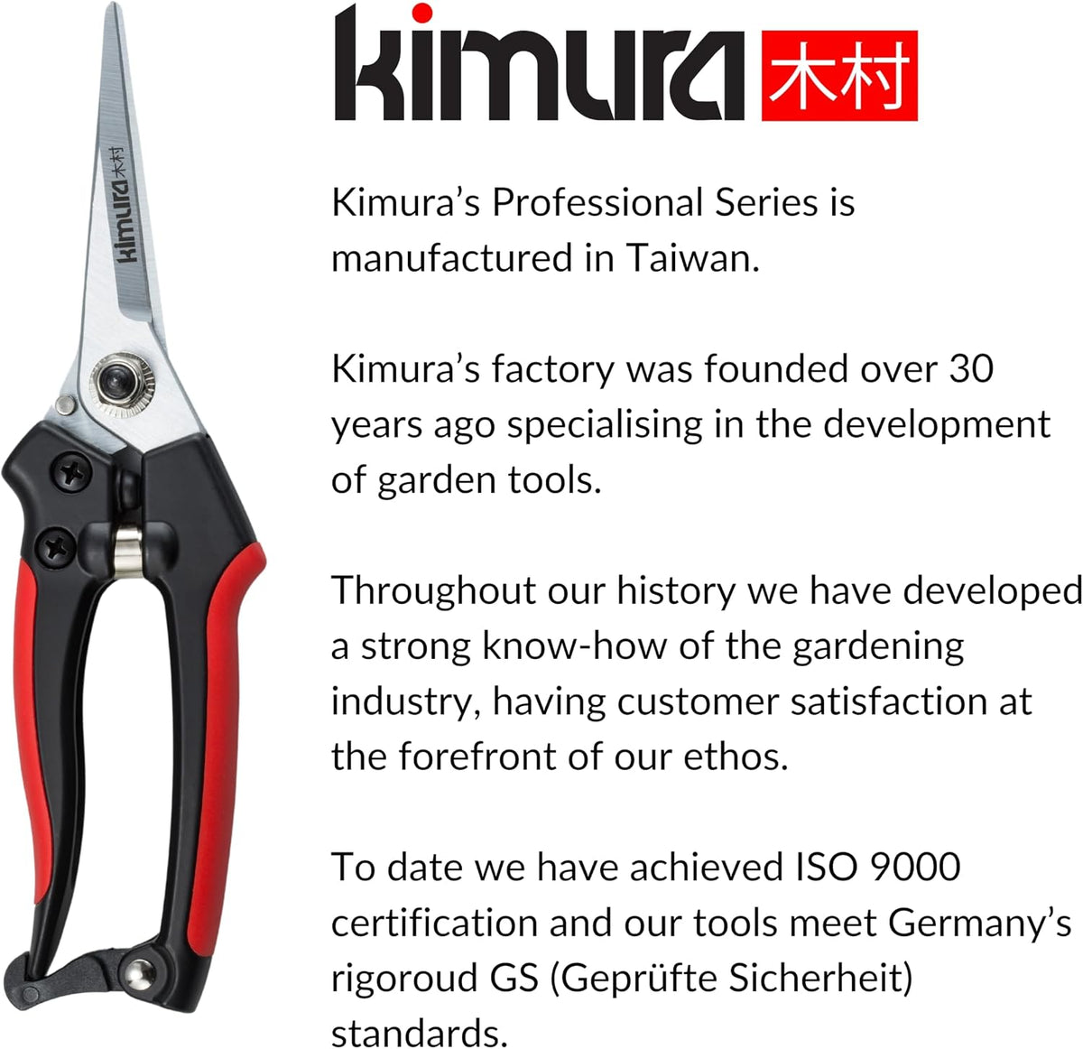 ® 8" Pro Bypass Pruning Shears, Heavy Duty Japanese SK5 Steel Blades, 1 inch Cut Capacity, Non-Slip PVC Coated Handles, Lightweight & Ergonomic, Japanese Pruners, Professional Garden Clippers