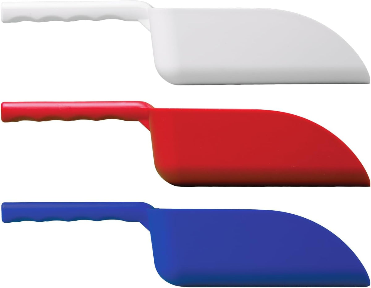 Remco - A Vikan Company 3 pk Color-Coded Plastic Hand Scoop - BPA-Free, Food-Safe Scooper, Commercial-Grade Utensils, Restaurant and Food Service Supplies, 16-Ounce Size, Red/White/Blue